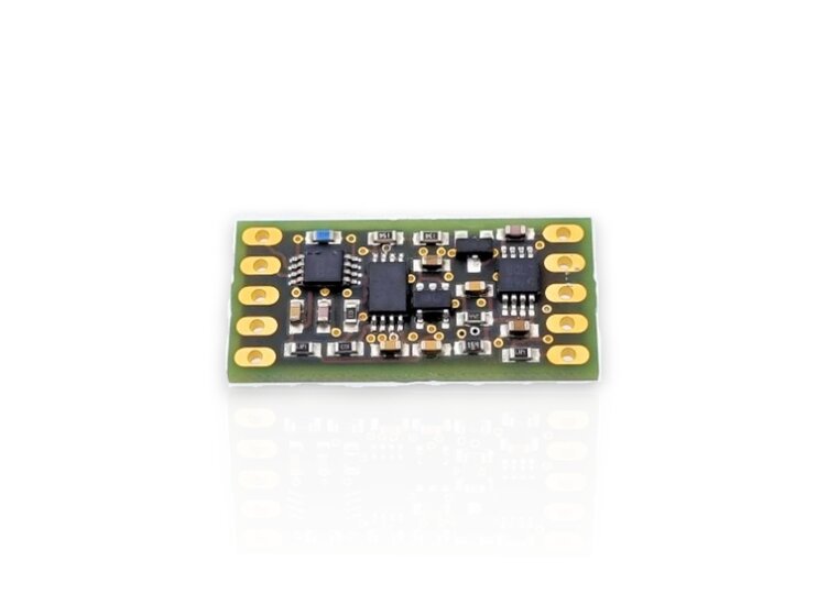 analog measuring amplifier as a printed circuit board for sensors with straingages. Analogue output -10V...+10V, limiting frequency 250Hz, input sensitivity 2.0 mV/V.