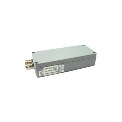 Messverstärker im Aluminium Gehäuse (IP66) für Sensoren mit Dehnungsmessstreifen. Serielle Schnittstelle RS232, RS422, Analogausgang -5V...+5V, Grenzfrequenz 250Hz, Eingangsempfindlichkeit 2mV/V