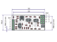 Measuring amplifier as PCB for sensors with straingages. Limiting frequency 1220Hz, input sensitivity 2.0 mV/V.