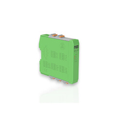 1-channel measuring amplifier with ±10V or 4-20mA output signal, 10Hz...10kHz low-pass filter and 2 threshold sensors for DIN rail mounting
