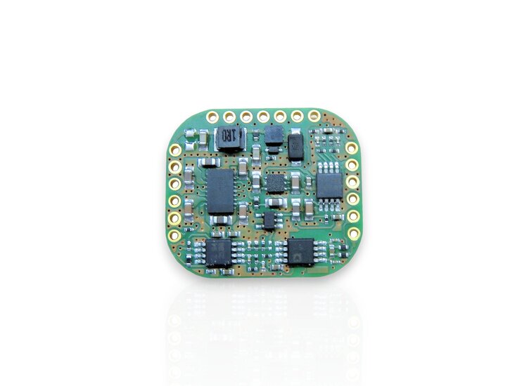 analog measuring amplifier as a printed circuit board for sensors with straingages. Analog output -10V...+10V, limiting frequency 250Hz up to 10kHz, input sensitivity 2.0 mV/V.