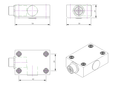 Dehnungaufnehmer, 350 Ohm, 38 mm x 54 mm x 20 mm, M12 Flanschdose, einfache Montage durch Kleben