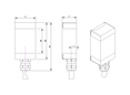 Dehnungaufnehmer, 350 Ohm, 30mm x 54mm x 21mm,5m PUR Kabel, einfache Montage durch Metall-Kabelbinder; DMS-Typ FAE4-10s
