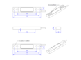 Strain sensor 120mm x 20mm x 11mm, integrated Electronic GSV-15L, 0-10V output signal, 5m cable