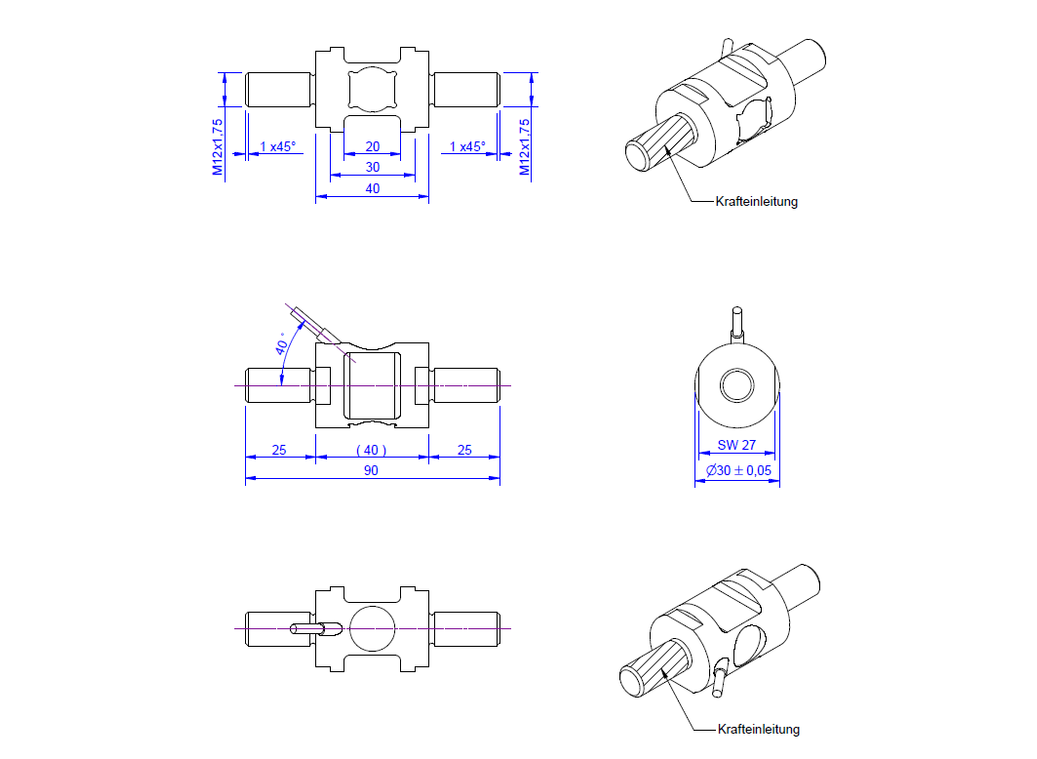 KM30z Force sensor - ME-Systeme | ME-Measuring Systems