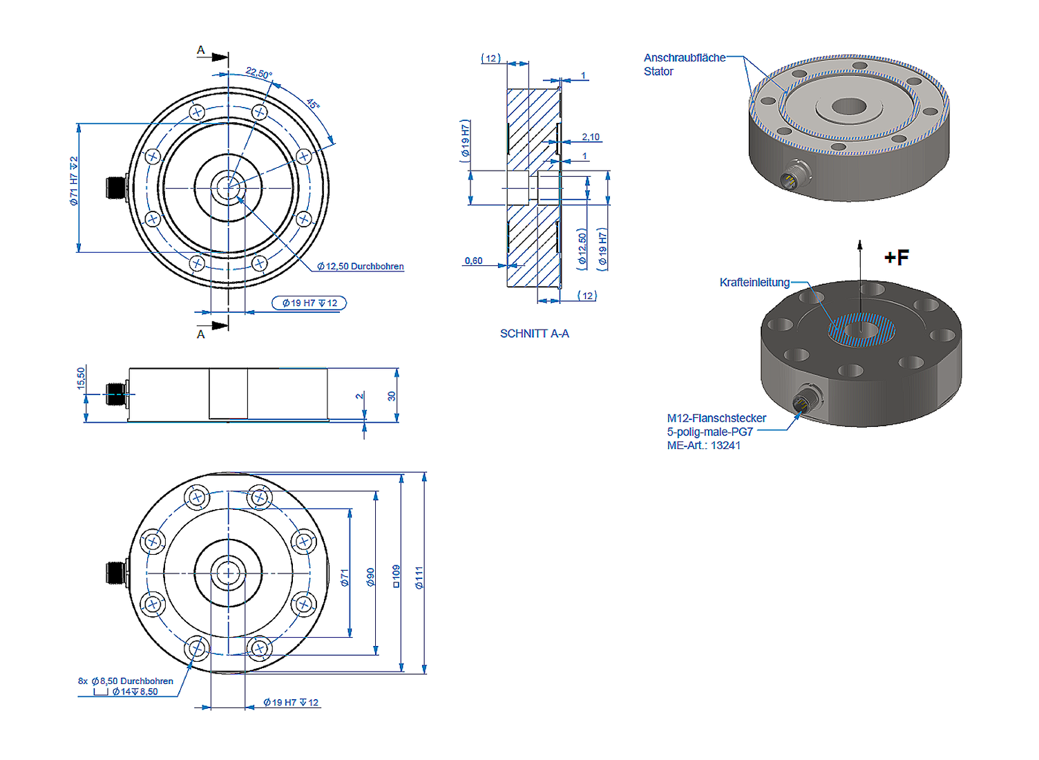 KR111 ring torsion force sensor | ME-Measuring Systems