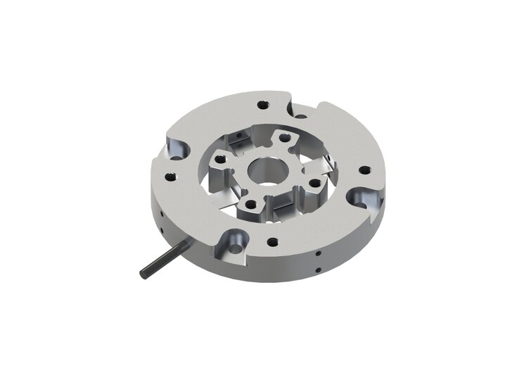 3-Achsen-Kraft-Momenten Sensor, Genauigkeitsklasse 0,1; Ø 70mm x 12mm; 3m Anschlusskabel.
