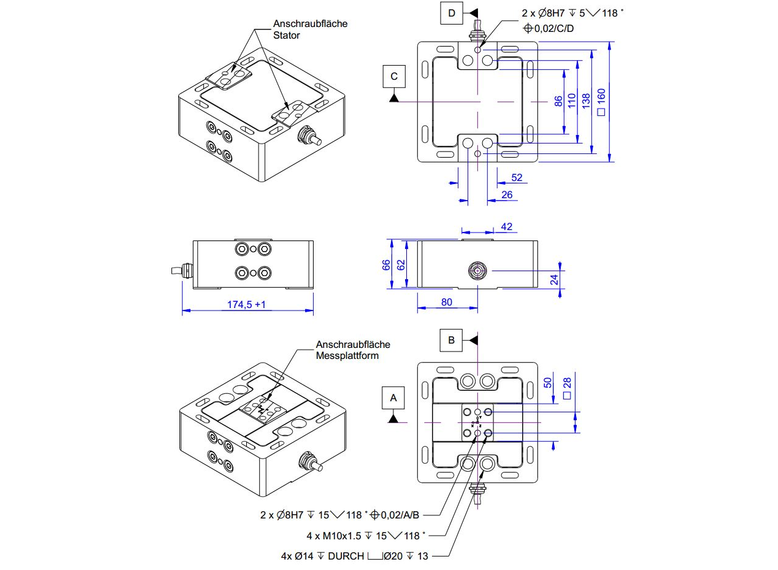 K3D160 3-Axis force sensor - ME-Systeme | ME-Measuring Systems