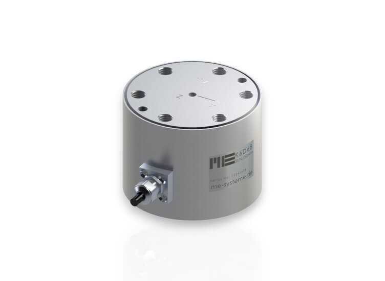 6-axis force- torque sensor with measuring range of 1kN/20Nm to 10kN/500Nm in the dimensions of Ø83mm x 64mm. 6D Force sensor made in Germany order now directly at the manufacturer!